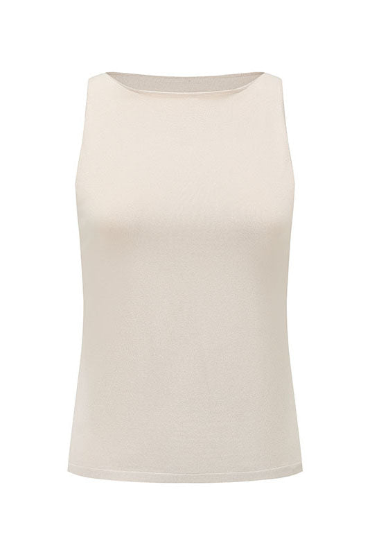 SWAYING 25 Early Autumn One-shoulder Elastic Vest SW-SW25PF1T04C1-MH Beige Gray